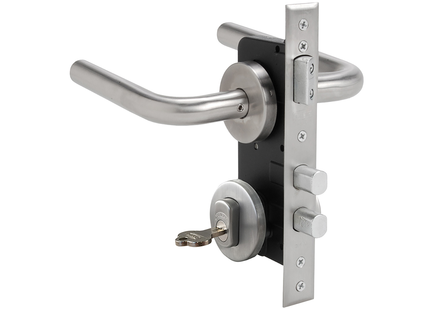 Cerradura c/guarnicion 2 manillas/2 clind.